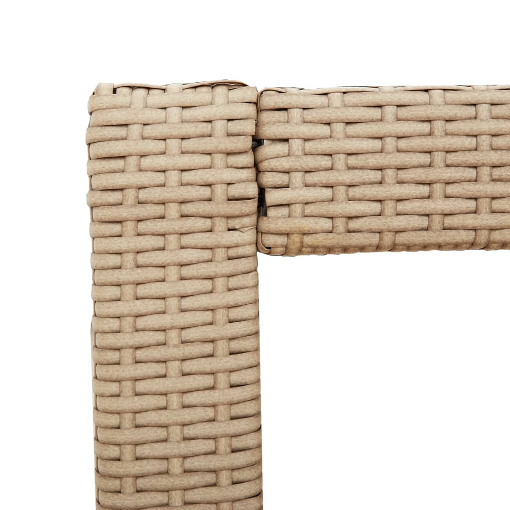 Garten-Beistelltisch mit Holzplatte Schwarz Poly Rattan
