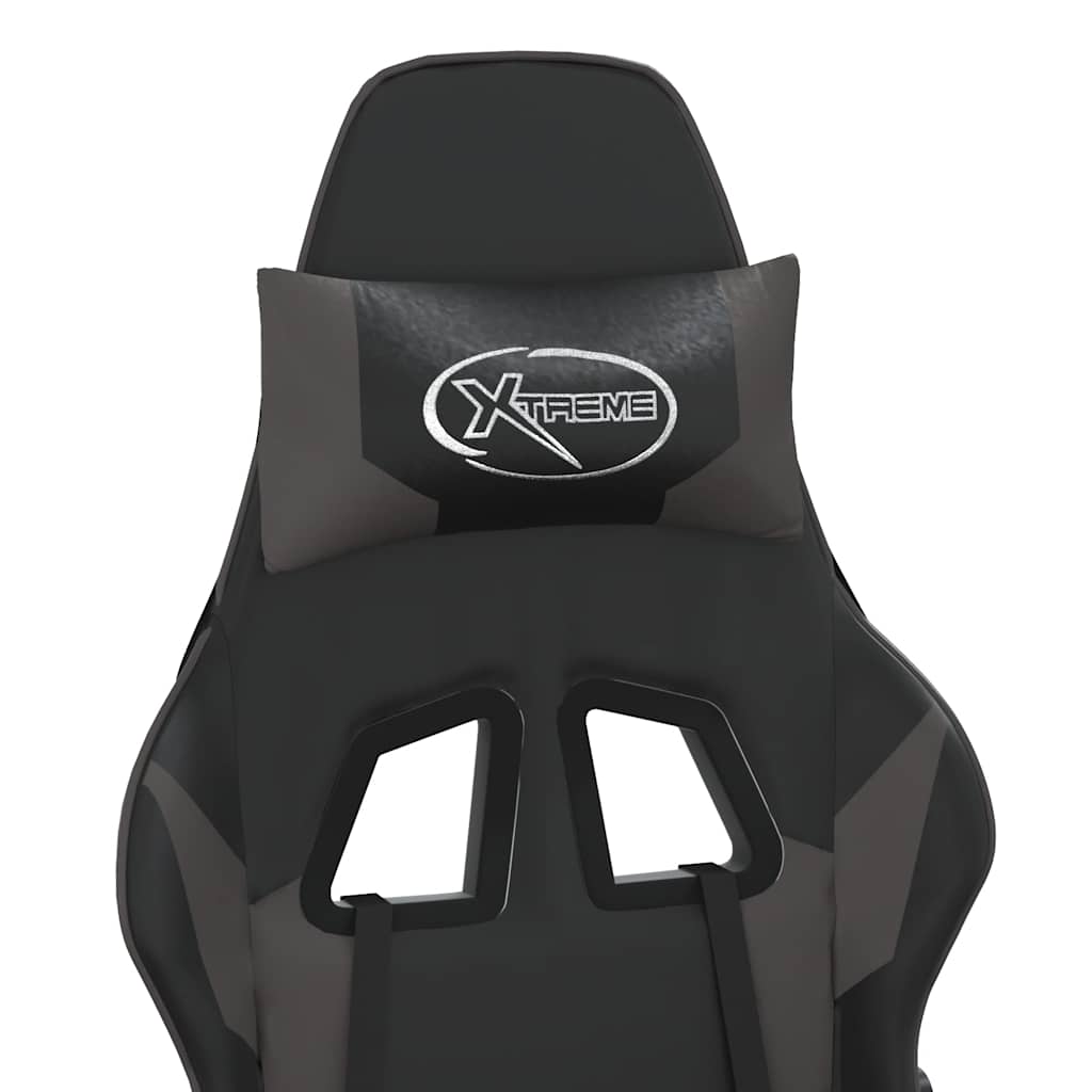 Gaming-Stuhl mit Massagefunktion Schwarz und Blau Kunstleder