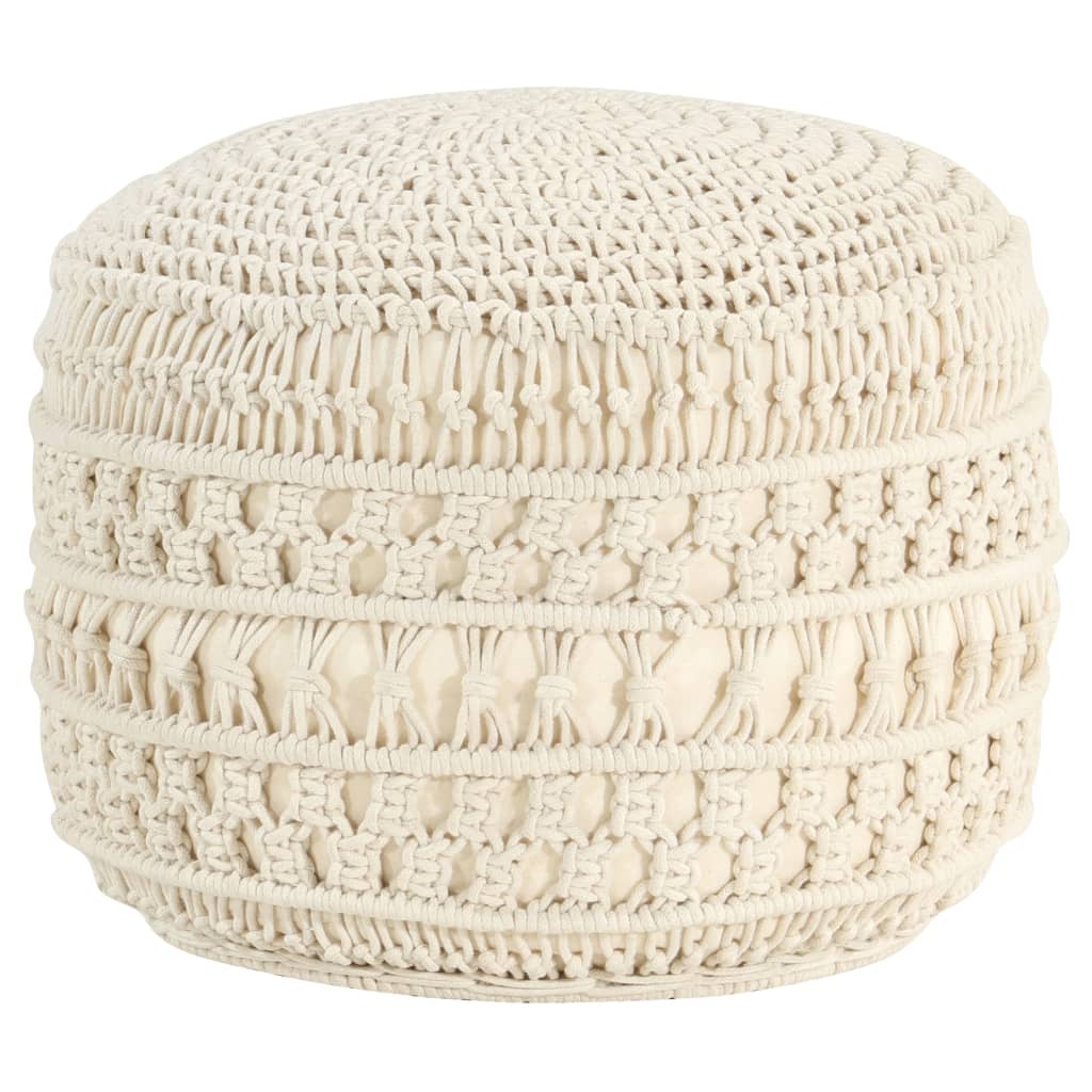 Makramee Sitzpuff Handgefertigt 45x30 cm Baumwolle