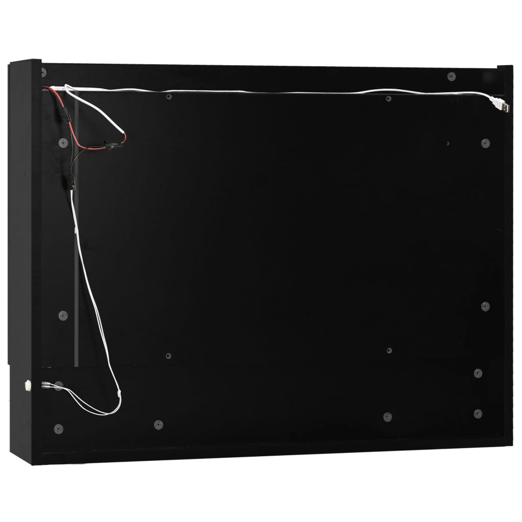 LED-Bad-Spiegelschrank Weiß 80x15x60 cm MDF