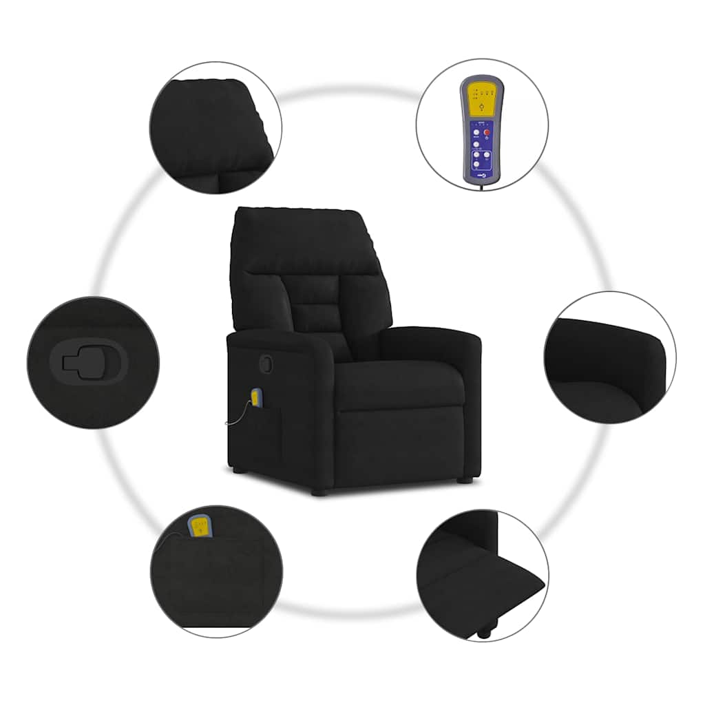 Massagesessel Elektrisch Dunkelgrau Mikrofasergewebe
