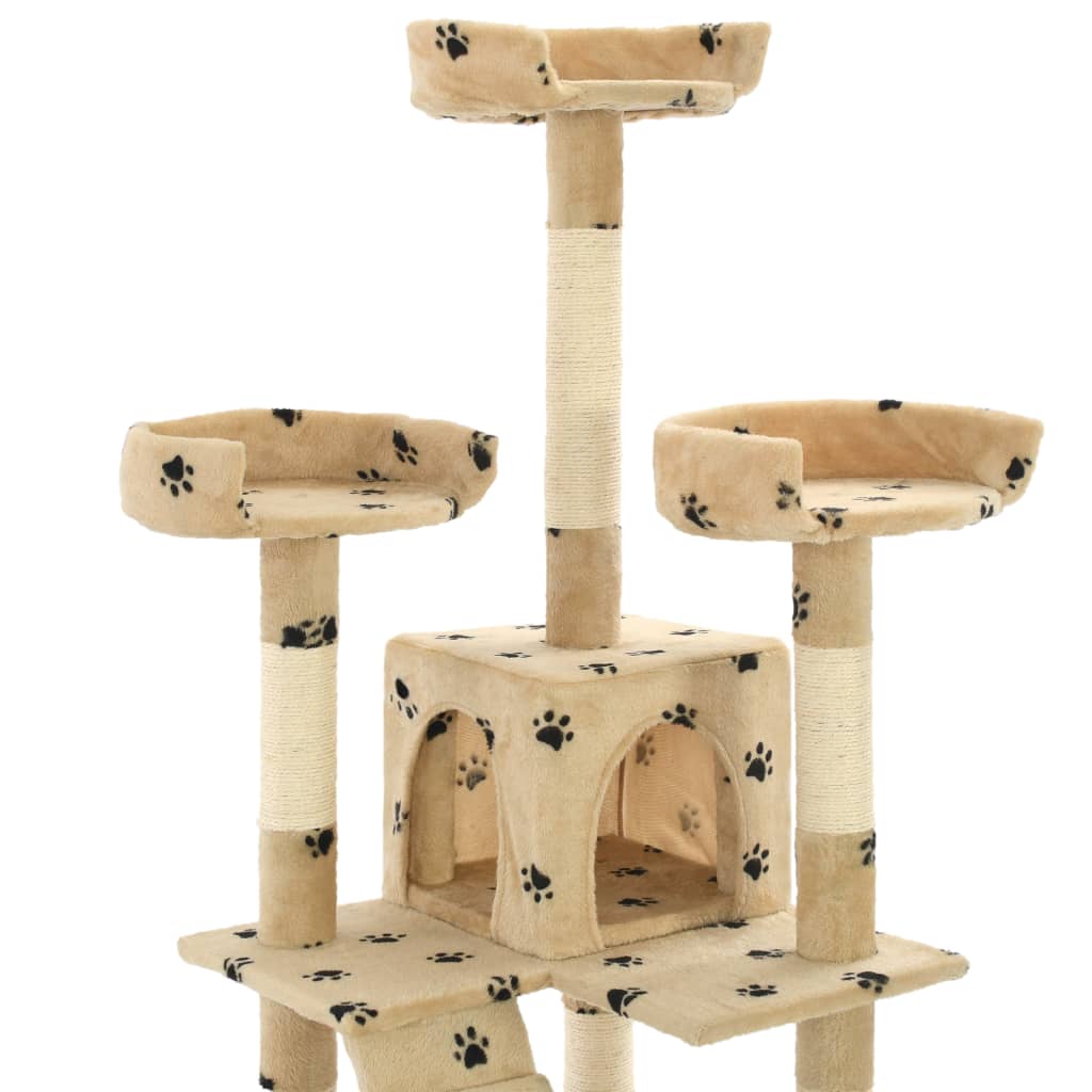 Katzen-Kratzbaum mit Sisal-Kratzsäulen 170 cm Grau