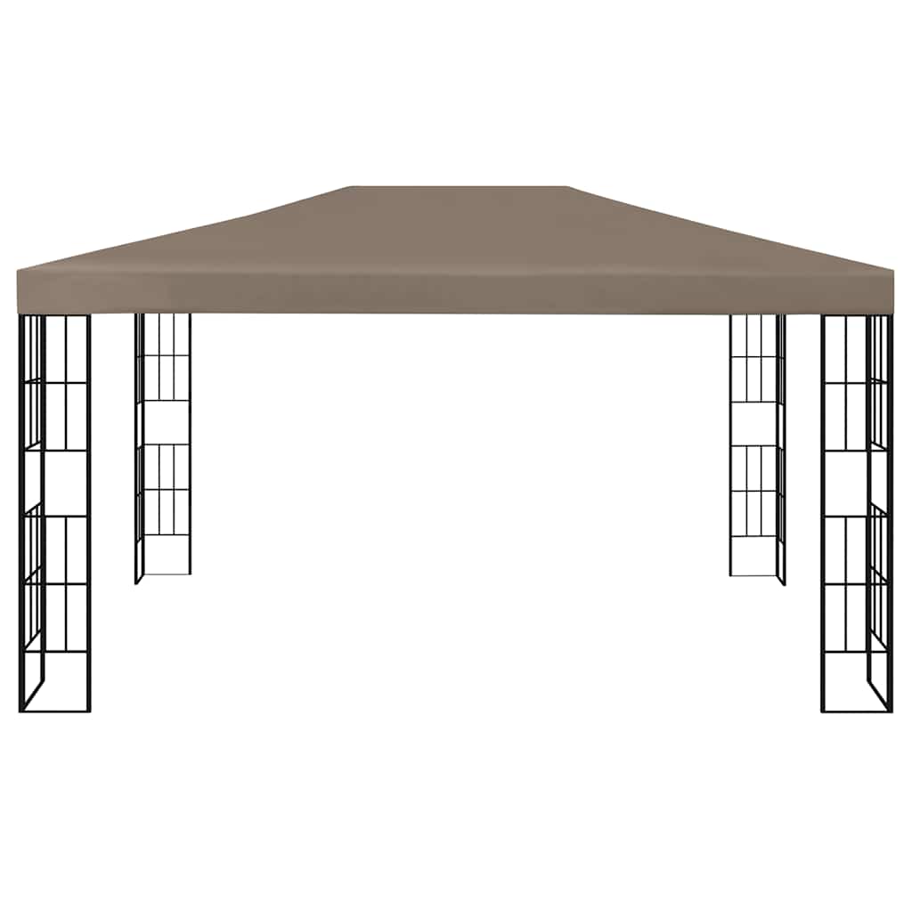 Pavillon mit LED-Lichterkette 3x3 m Taupe