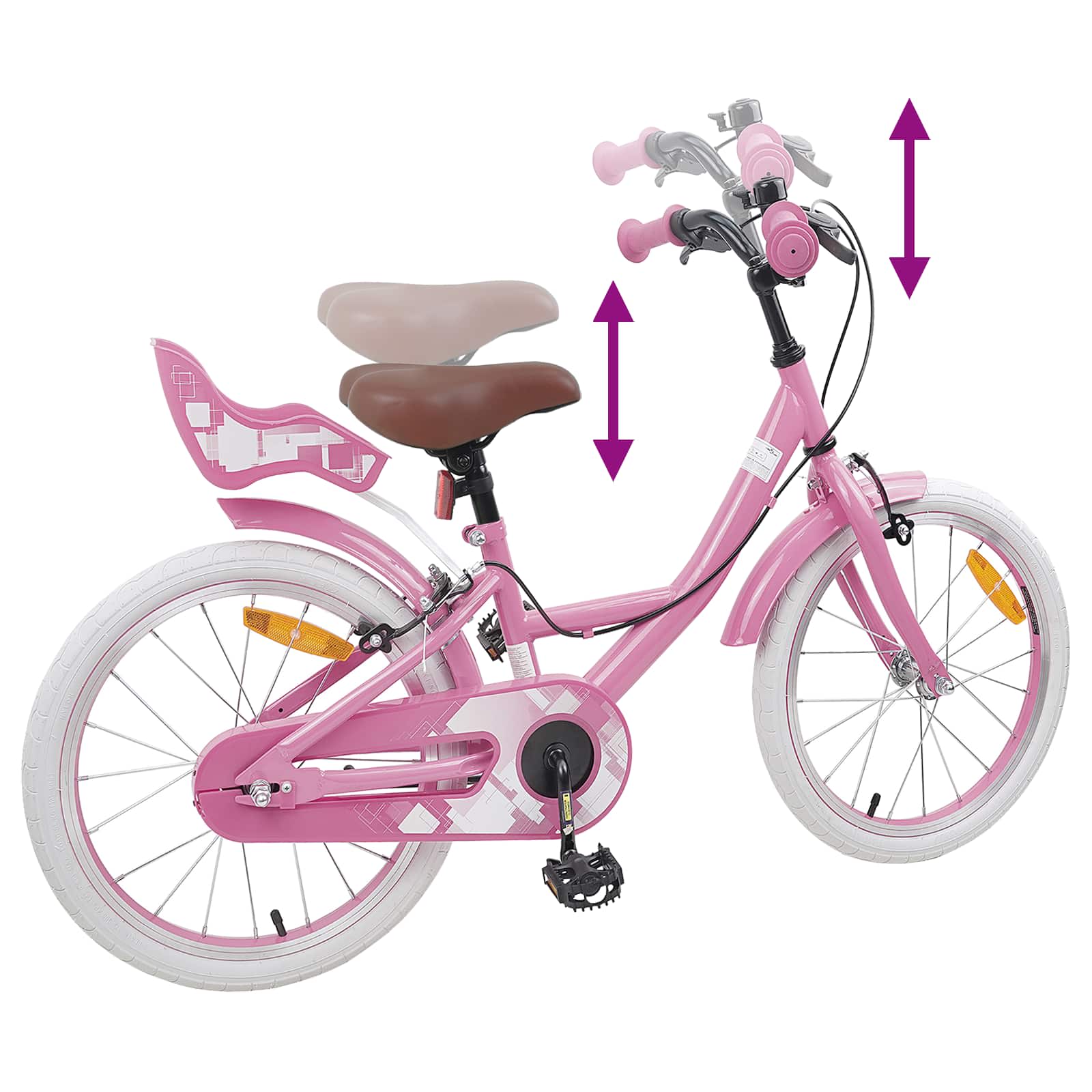 Kinderfahrrad 12 Zoll für 2-4 Jahre alt Hellrosa