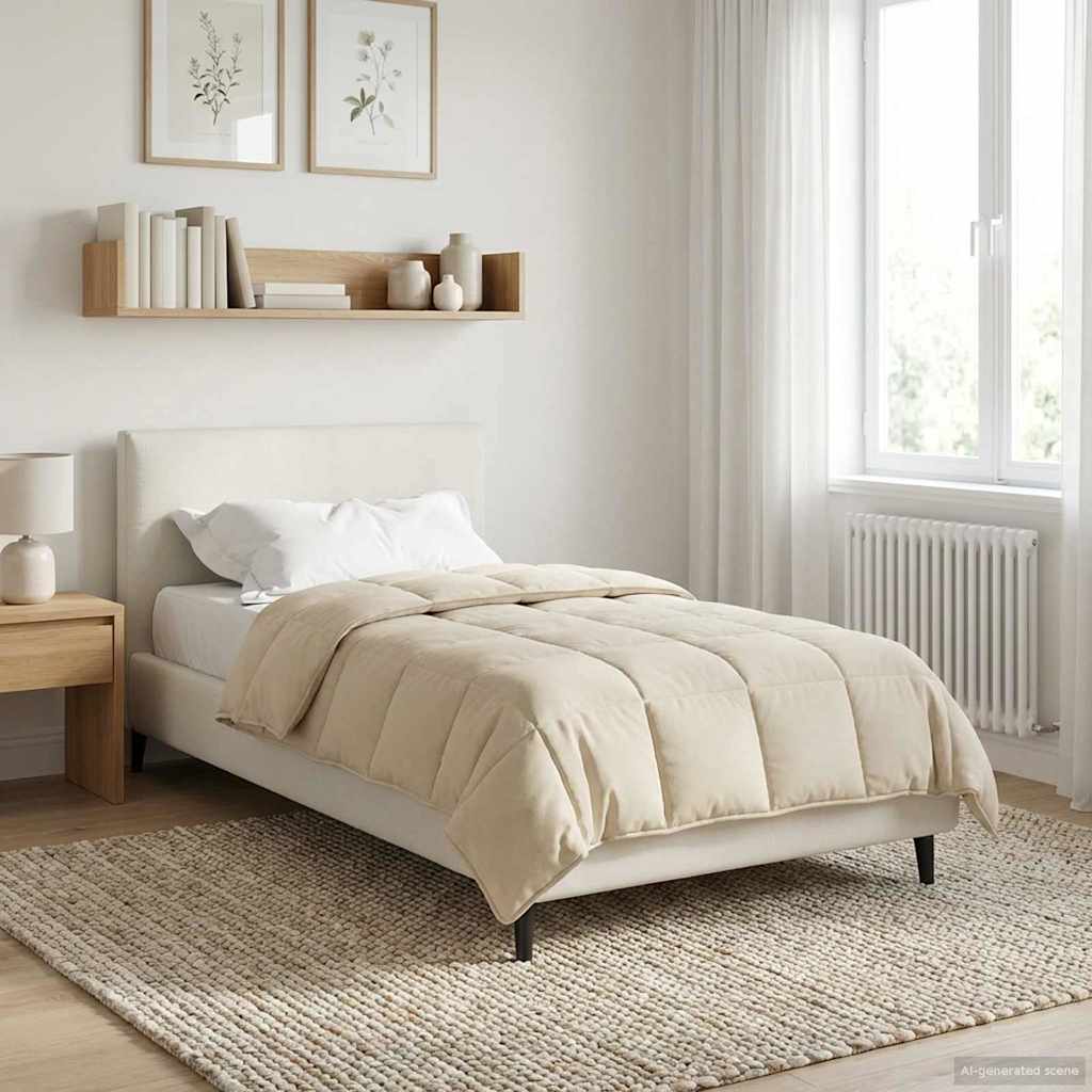 Sommerdecke Anthrazit 135 x 200 cm Mikrofaser und Teddy-Fleece