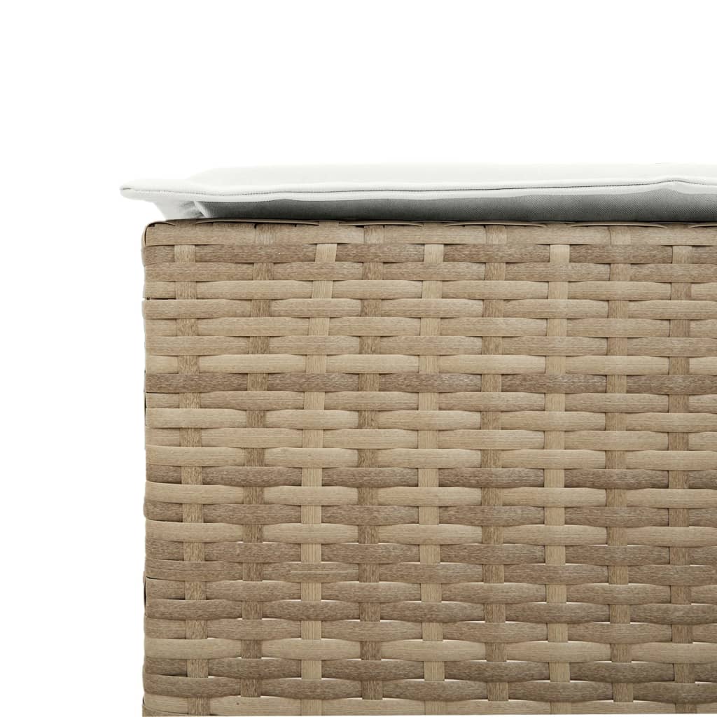 Garten-Barhocker mit Kissen 2 Stk. Schwarz Poly Rattan