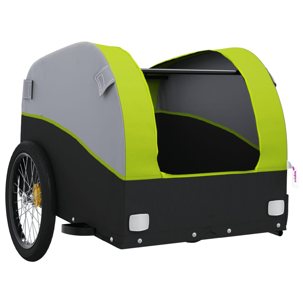 Fahrradanhänger Schwarz und Orange 30 kg Eisen