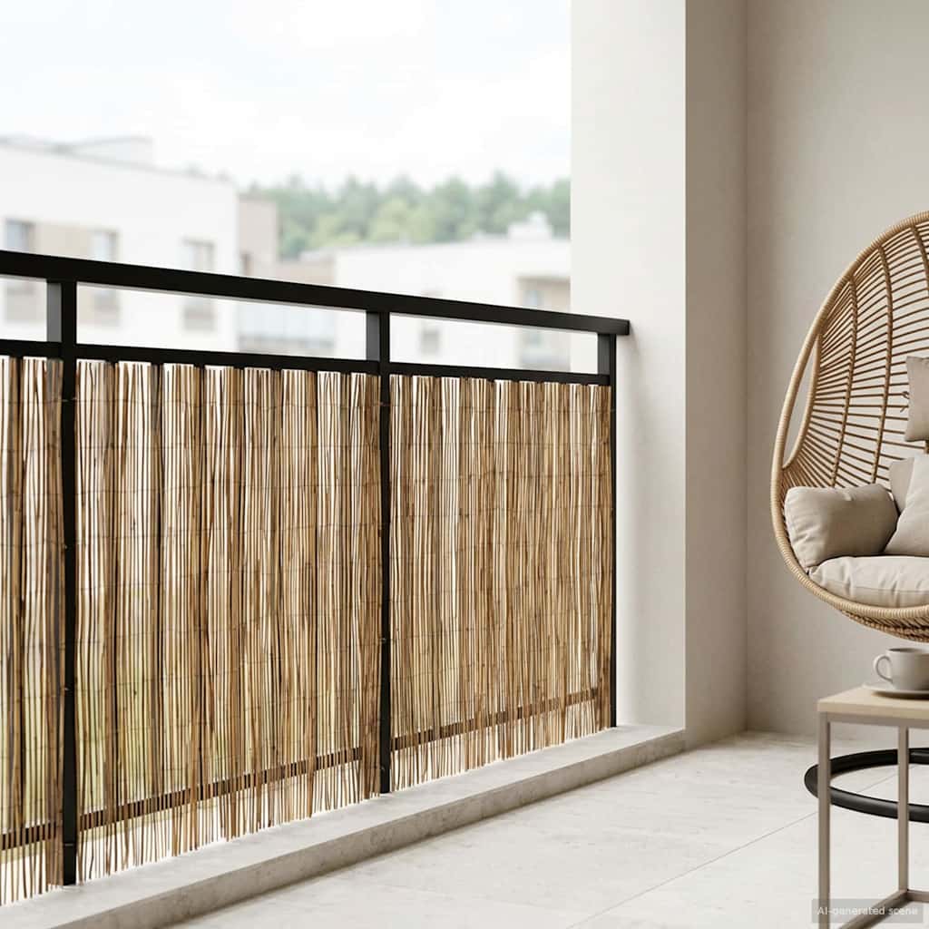 Gartenzaun Karbonisiert 500 x 100 cm Schilf