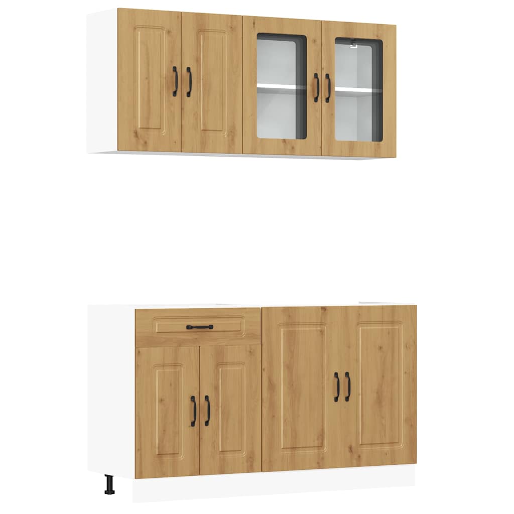 4-tlg. Küchenschrank-Set Kalmar Weiß Holzwerkstoff
