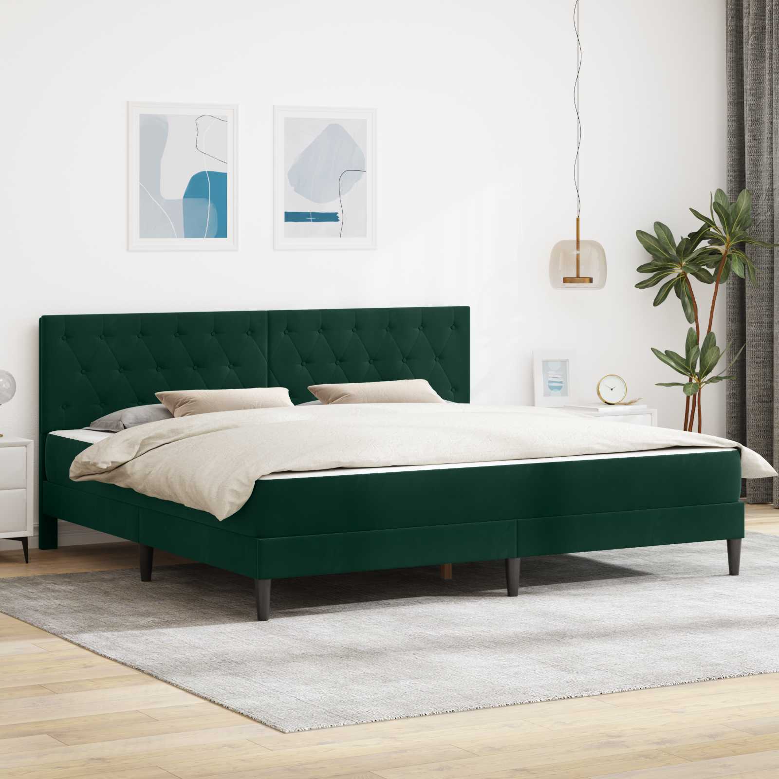 Bettgestell mit Matratze mit Kopfteil Hellgrau 80 x 200 cm Samt