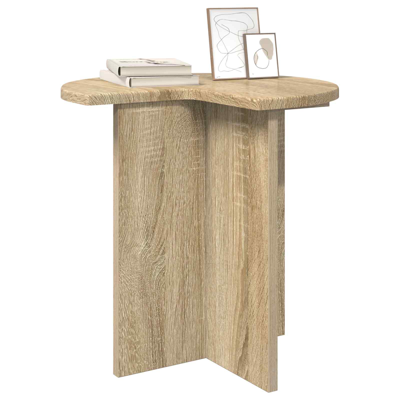 Beistelltisch mit Speicher Weiß Ø 39 x 38 cm Holzwerkstoff