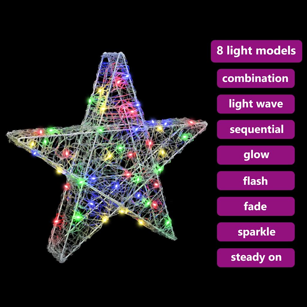 3D Stern mit 50 LEDs Warmweiß 55 x 53.5 x 10 cm Acryl