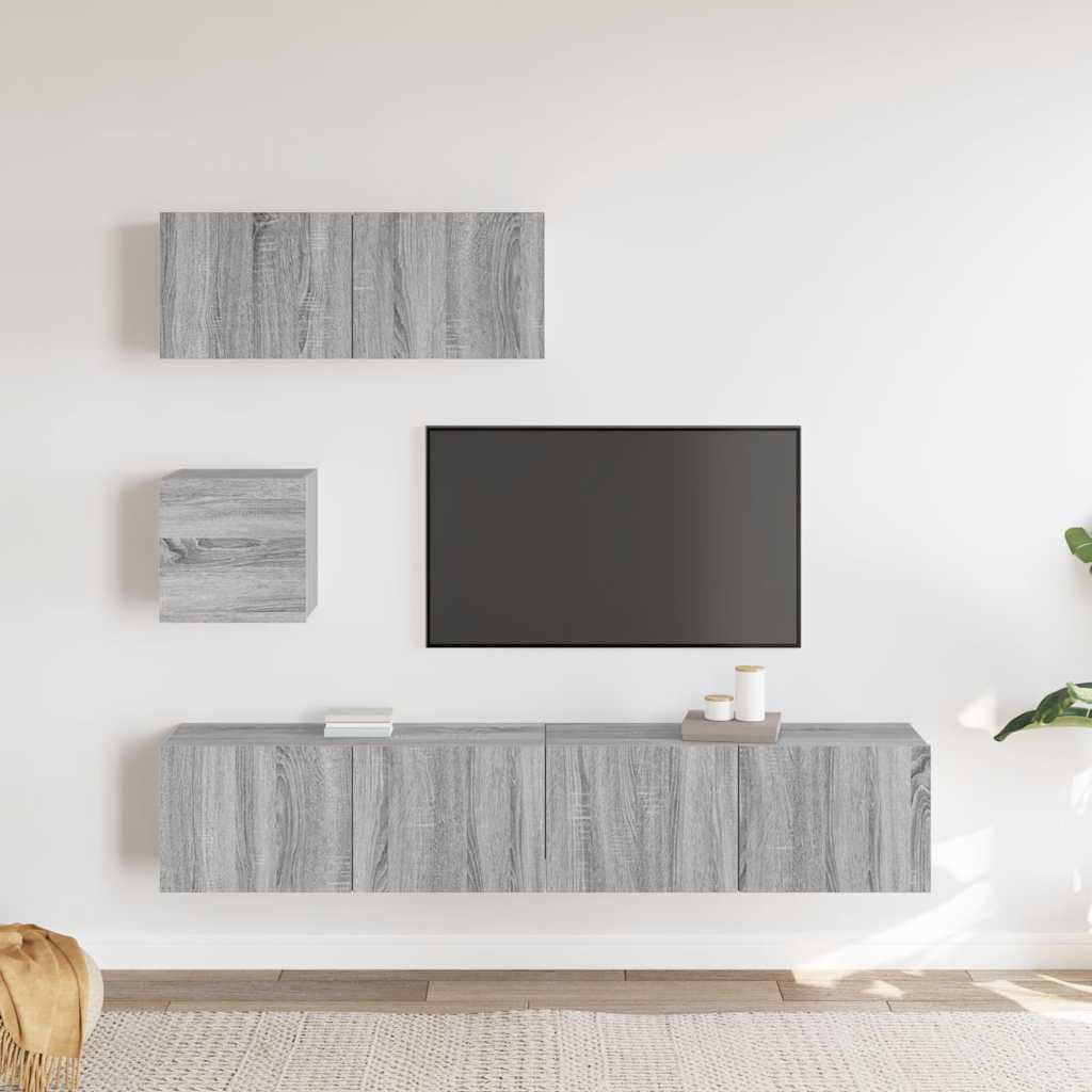 4-tlg. TV-Schrank-Set Sonoma-Eiche Holzwerkstoff