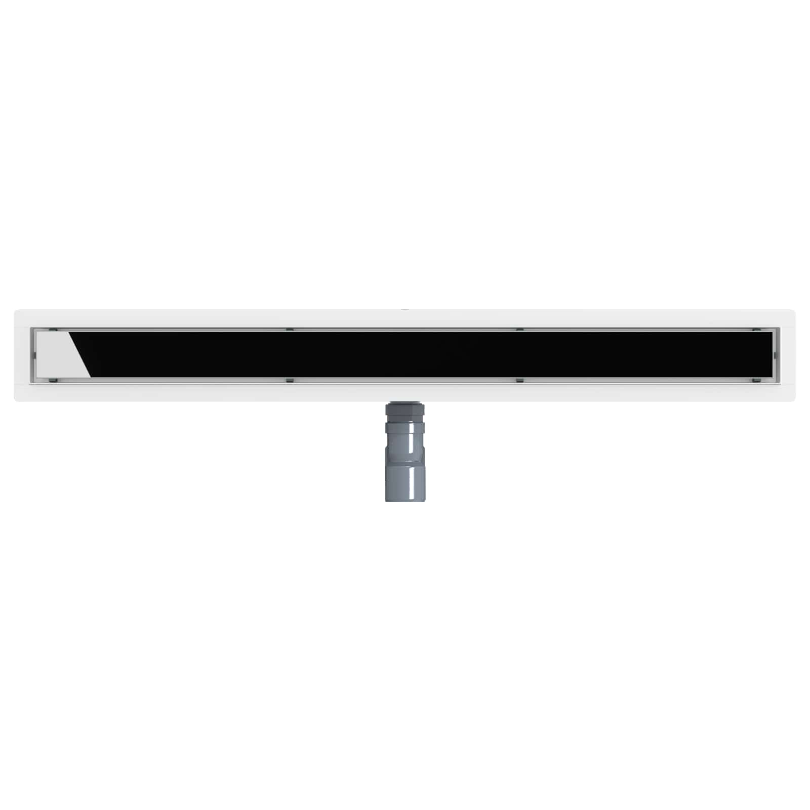 Duschabfluss mit Glashülle und 360° Siphon Schwarz 50 cm