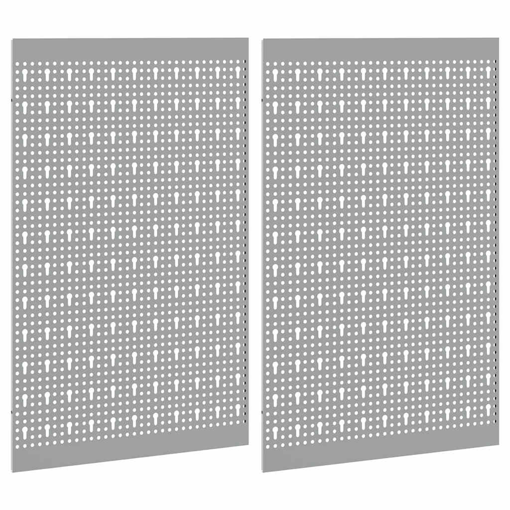 Werkzeugwandpaneel 2 pcs Grau 100 x 1 x 60 cm