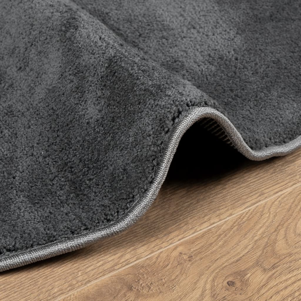 Teppich OVIEDO Kurzflor Anthrazit 120x120 cm