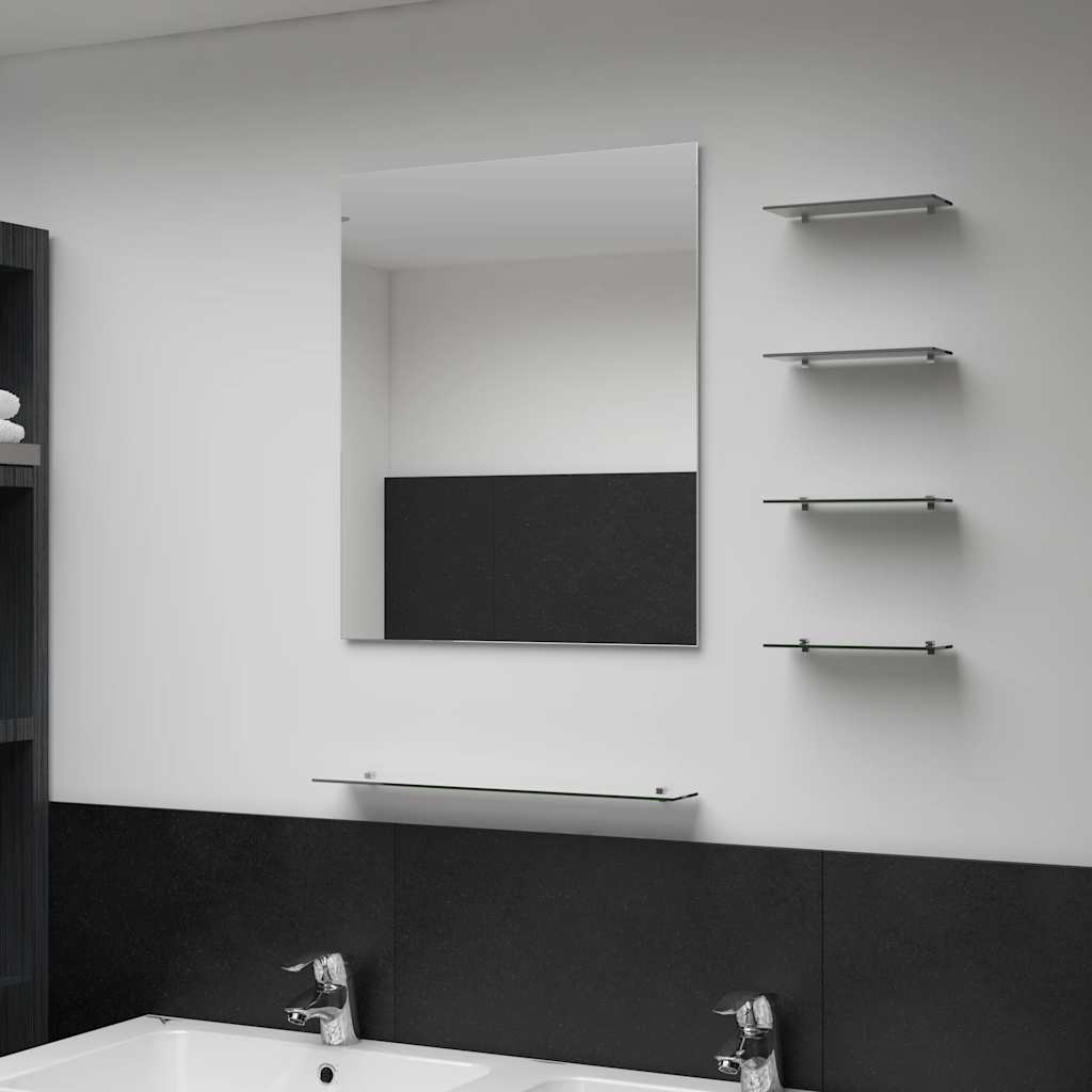 Wandspiegel mit Regal 50×60 cm Hartglas