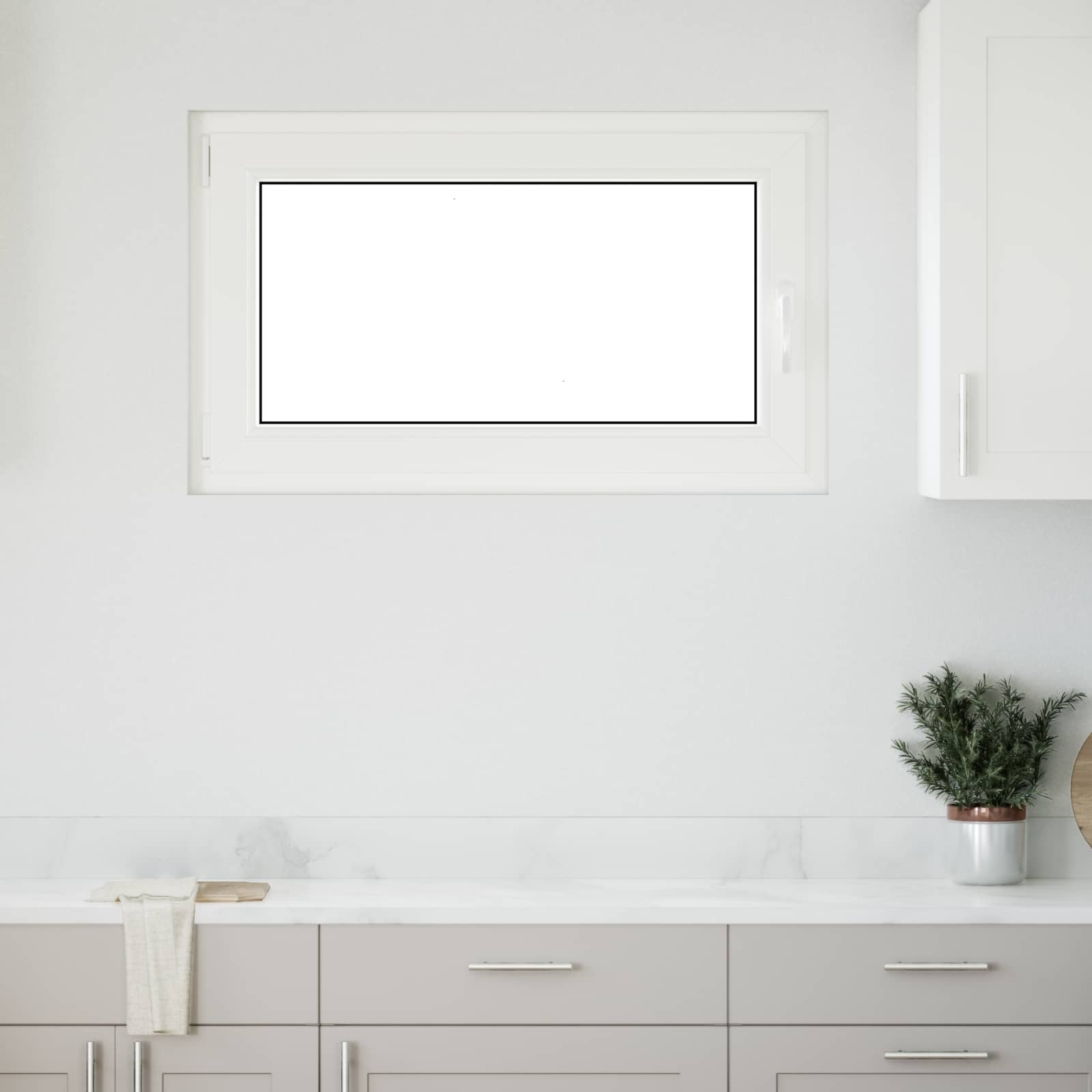 Kellerfenster RISOR 50 x 50 cm PVC und Glas Weiß