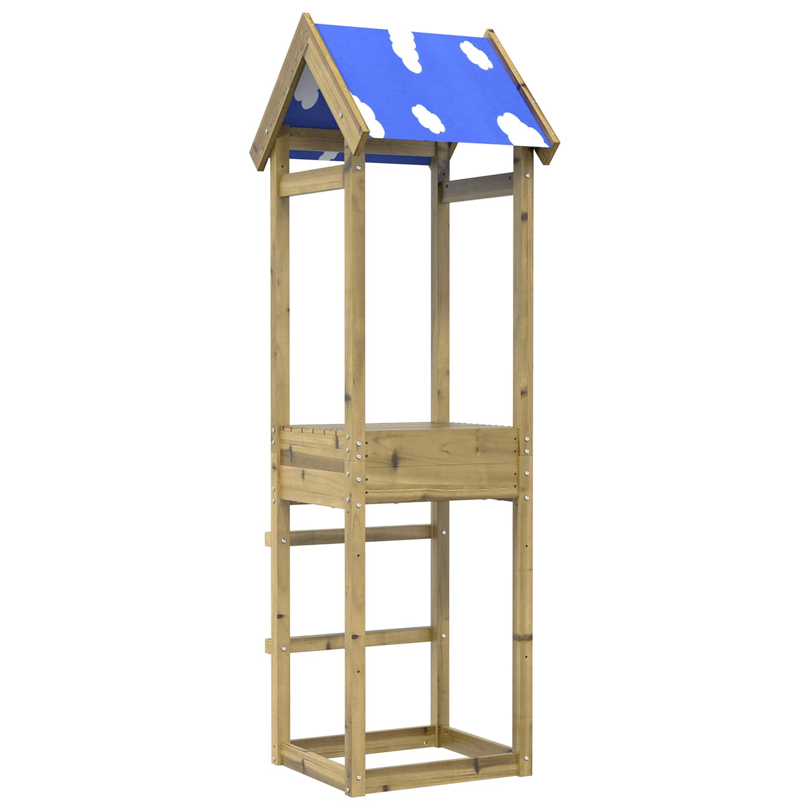 Spielturm Braun 52,5 x 46,5 x 195 cm Massives Kiefernholz