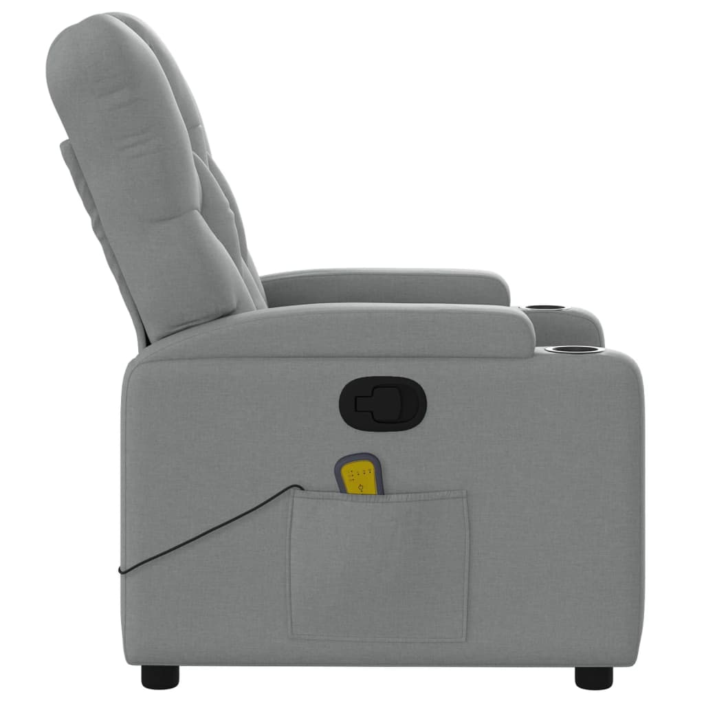 Massage-Relaxsessel, hellgrauer Stoff