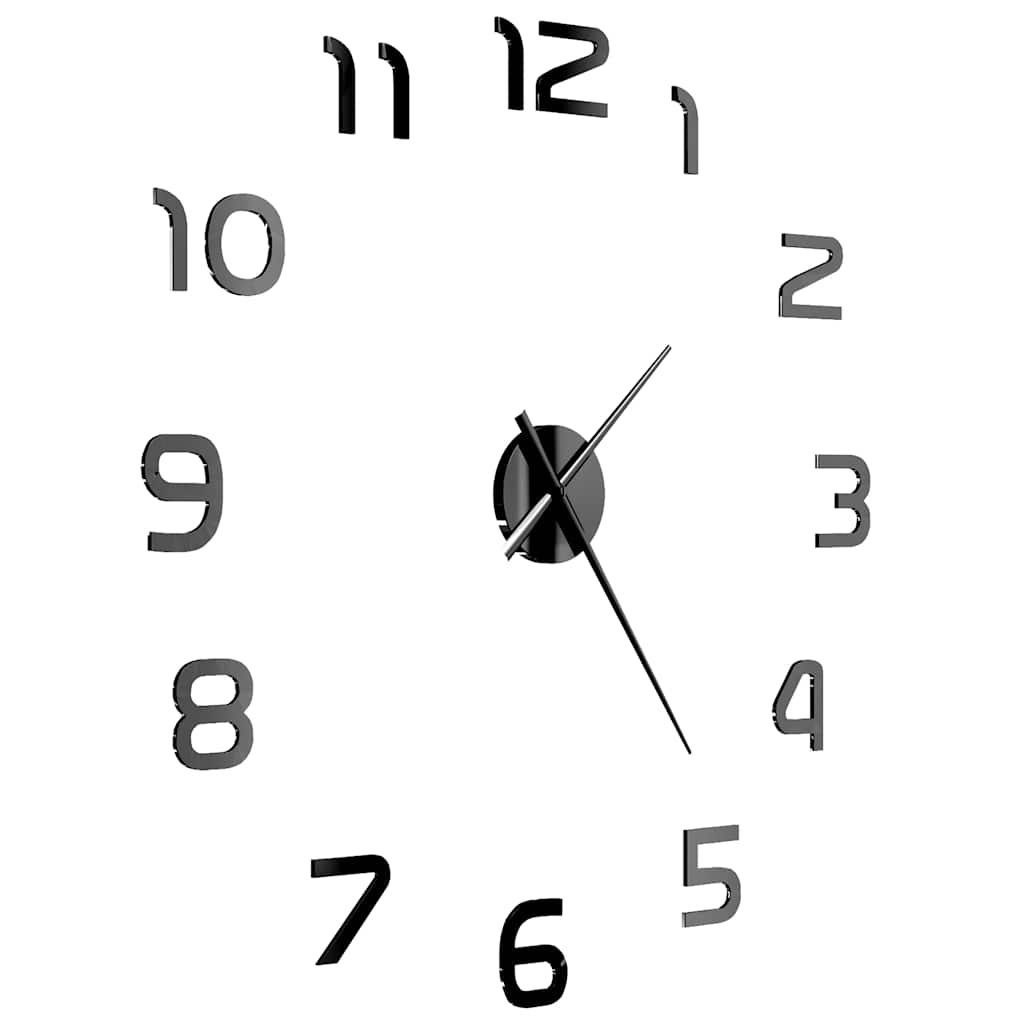 3D-Wanduhr Modernes Design 100 cm XXL Silbern