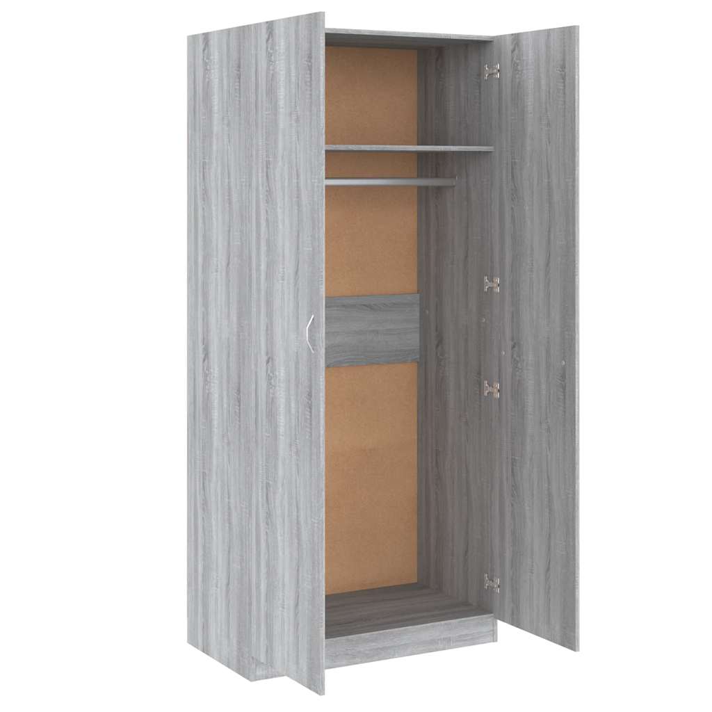 Kleiderschrank Weiß 90x52x200 cm Holzwerkstoff