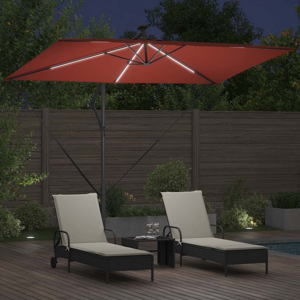 Sonnenschirm Sand 294 x 200 x 270 cm Polyester und Aluminium