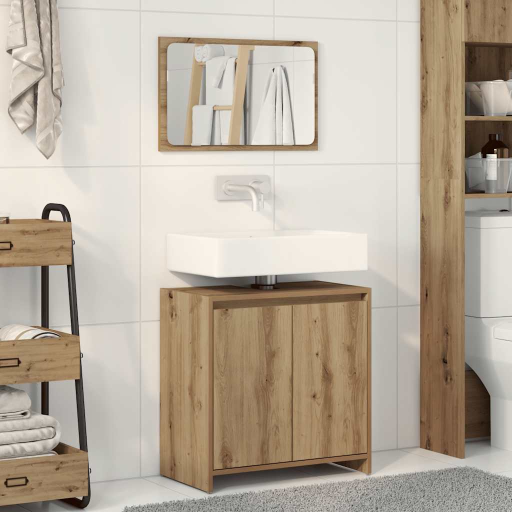 Badmöbel-Set Weiß Holzwerkstoff