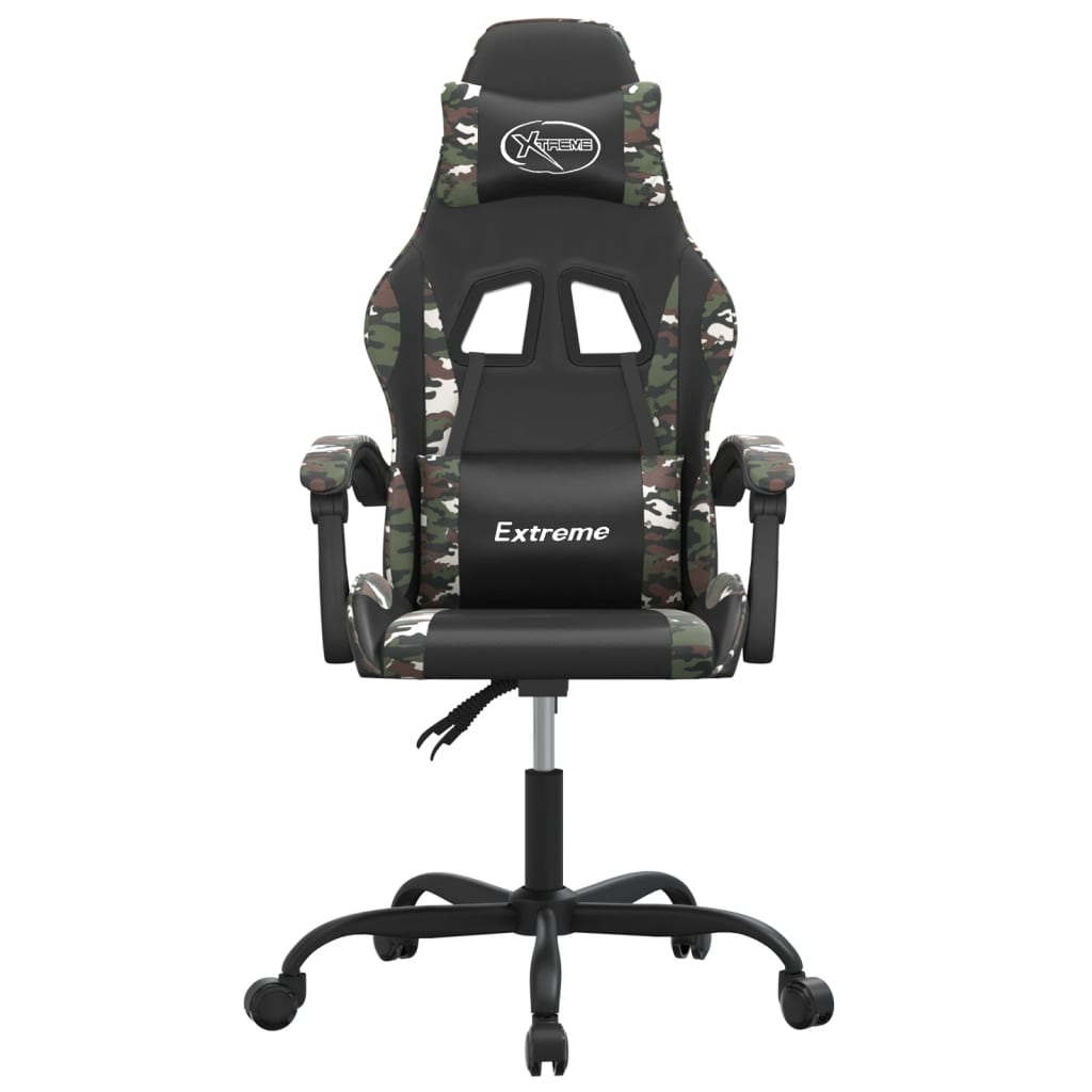 Gaming-Stuhl Drehbar Schwarz und Grün Kunstleder