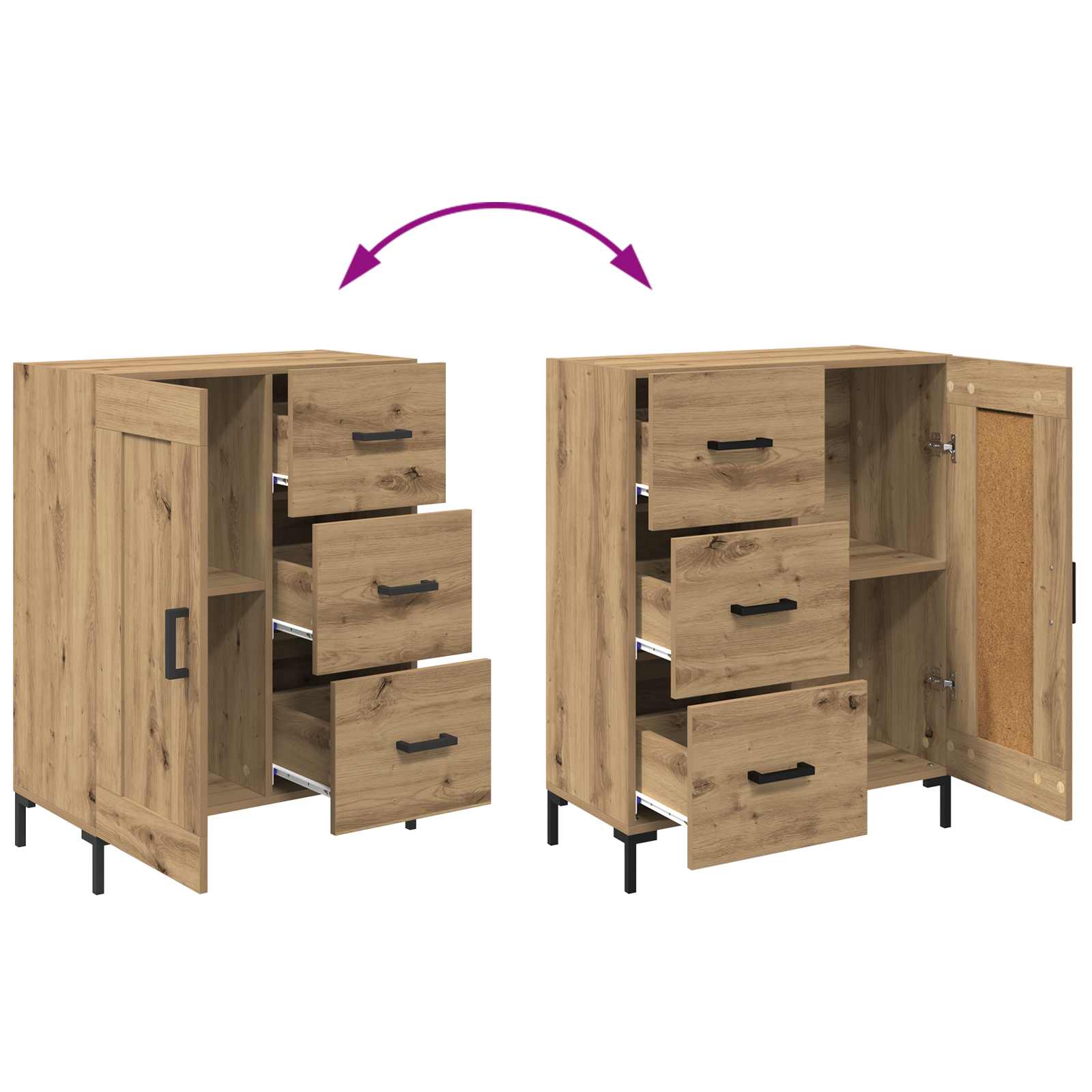 Highboard Hochglanz-Weiß 69,5x34x180 cm Holzwerkstoff