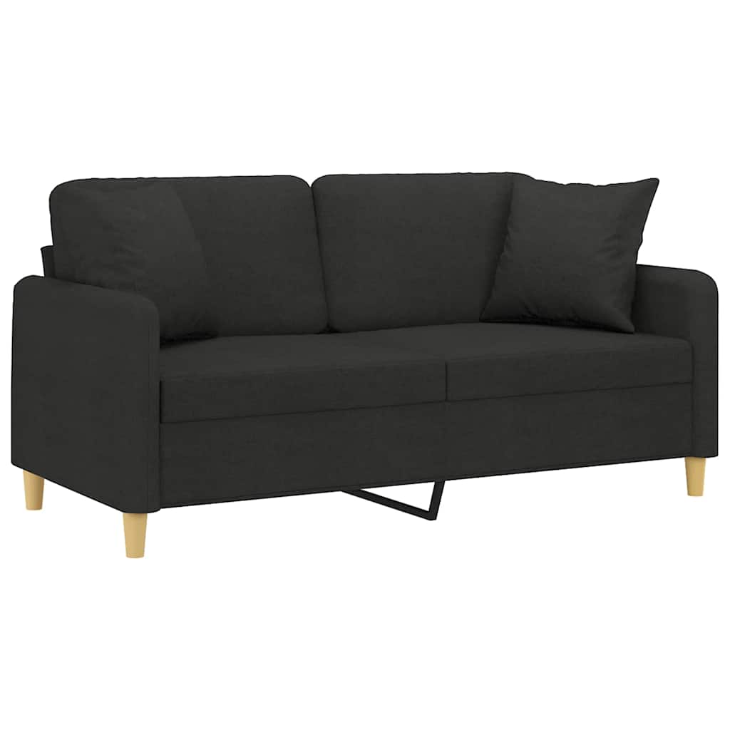 2-Sitzer-Sofa mit Zierkissen Braun 120 cm Stoff