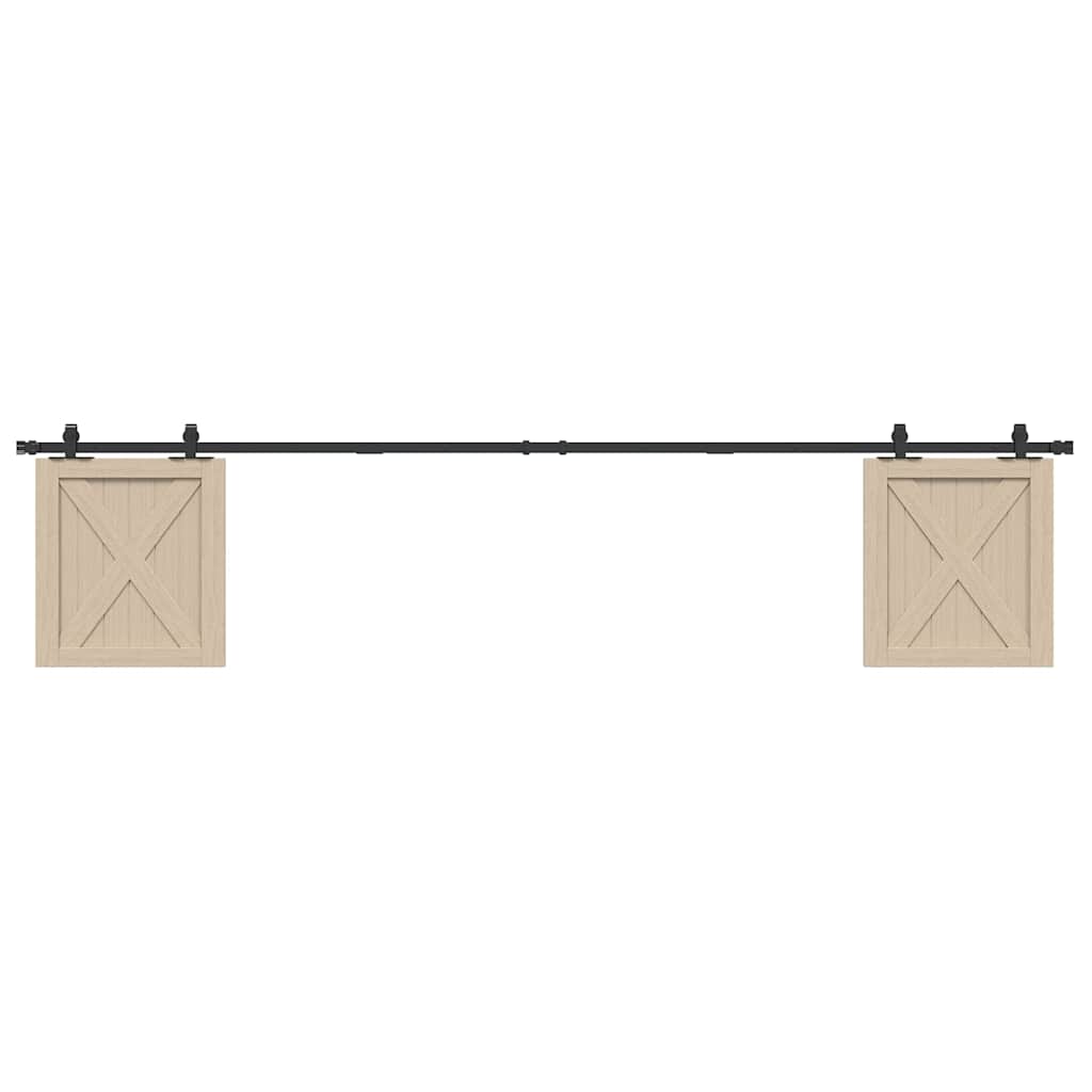 Schiebetürbeschlag Set für Schranktüren 91 cm Karbonstahl