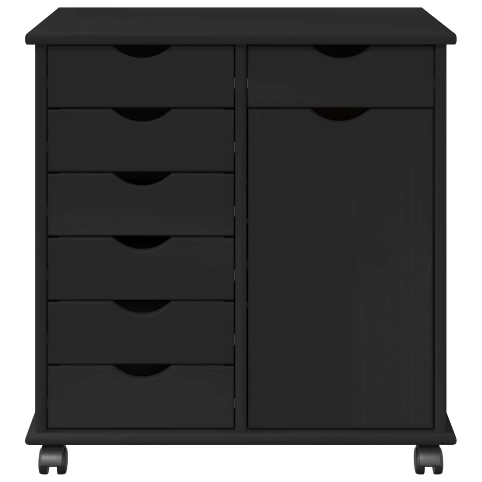 Rollschrank Honigbraun 63,5 x 39 x 65,5 cm Massivholz Kiefer