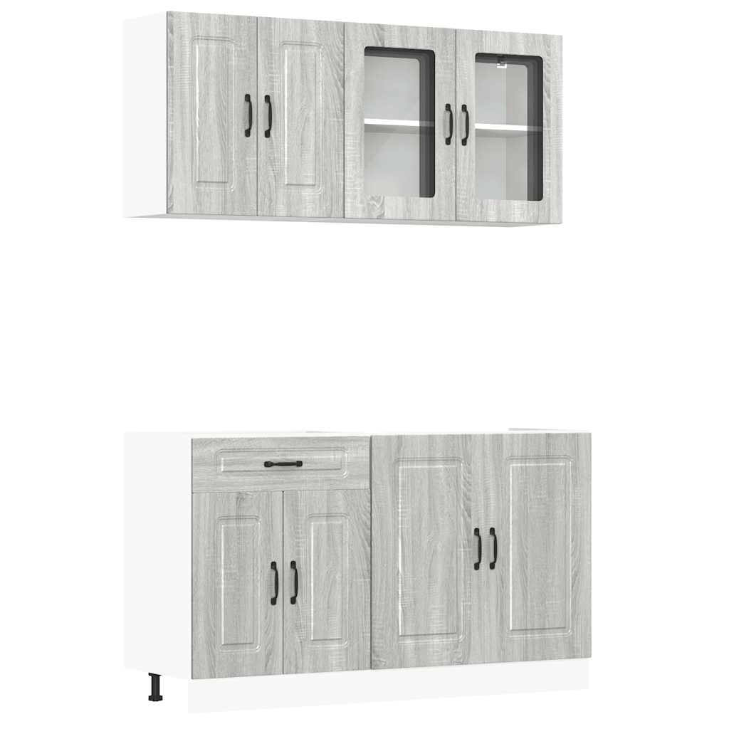 4-tlg. Küchenschrank-Set Kalmar Weiß Holzwerkstoff