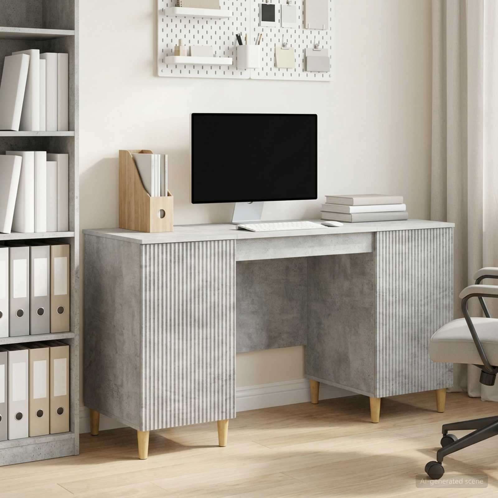 Schreibtisch mit Regal Schwarz 142,5 x 50 x 75 cm Holzwerkstoff