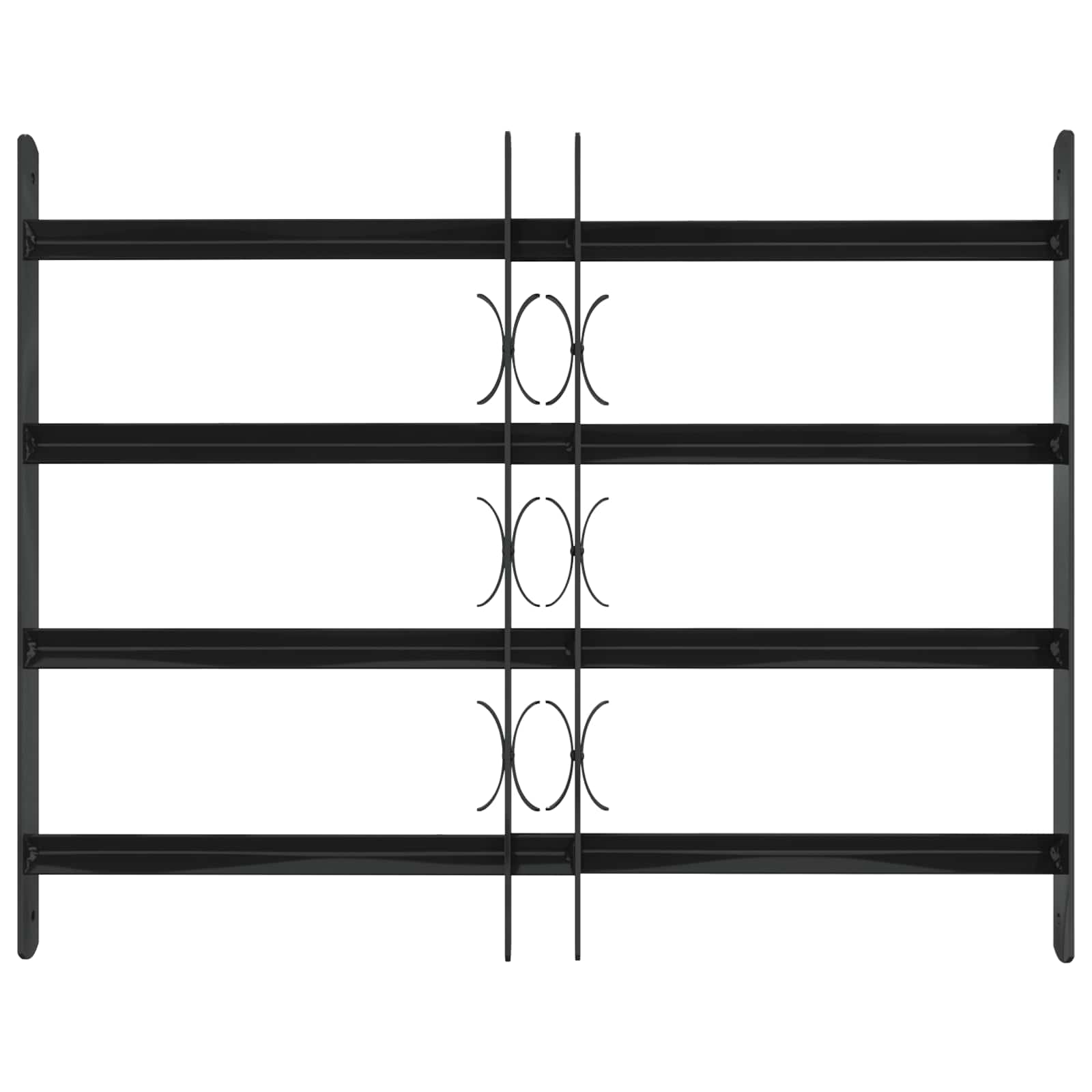 Fenstergitter 76 x 30 cm Pulverbeschichteter Stahl Schwarz