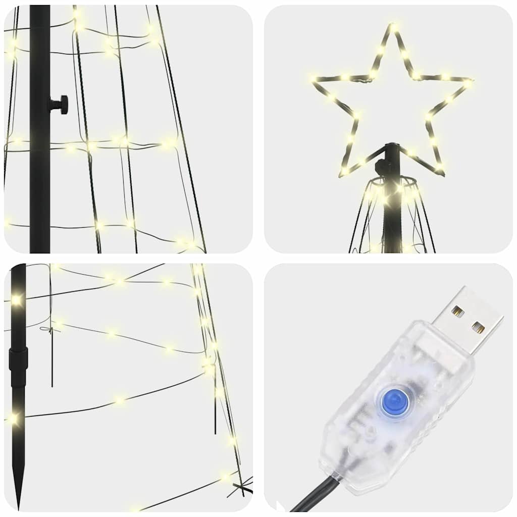 LED-Weihnachtsbaum mit Erdspießen 220 LEDs Warmweiß 180 cm