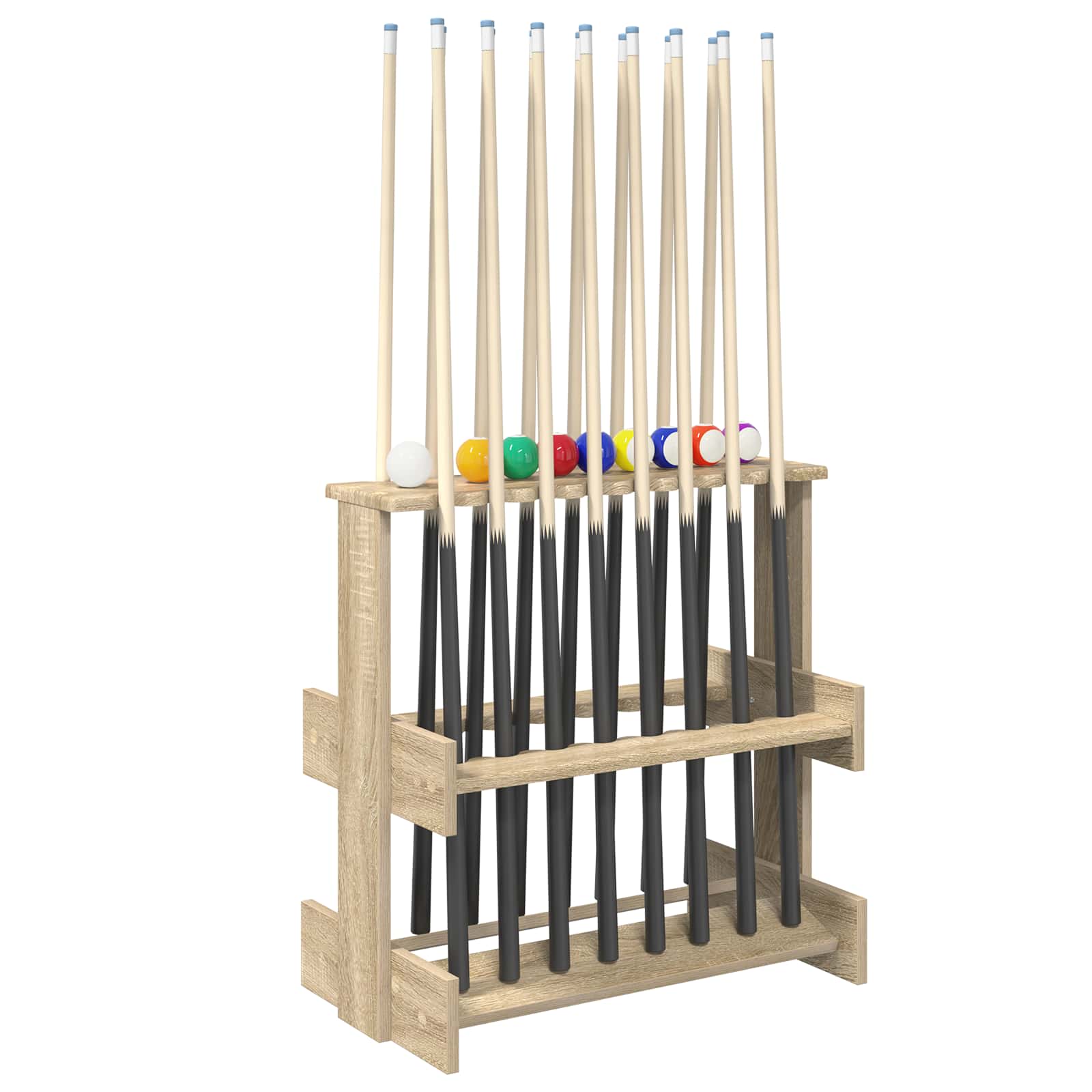 Billardqueue-Ständer Holzwerkstoff 60 x 35 x 60 cm Weiß