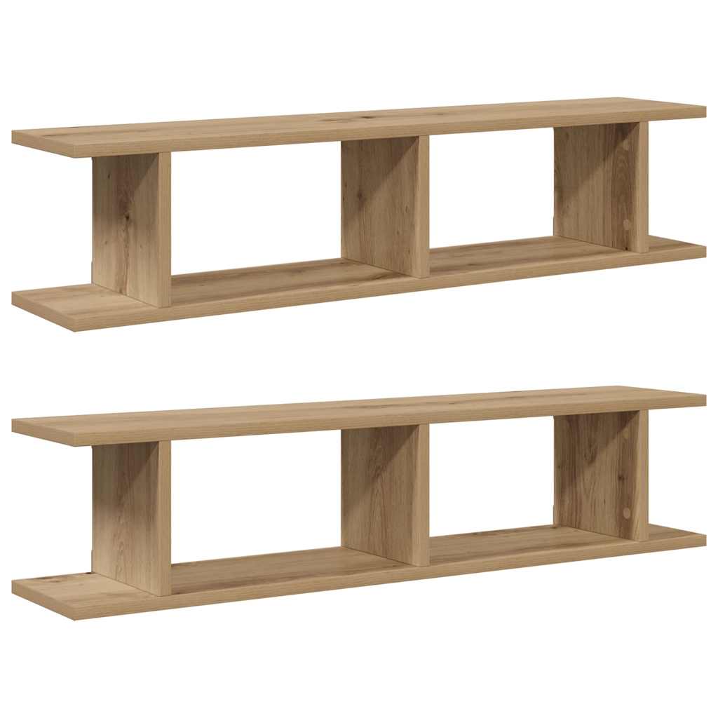 Wandregale 2 Stk. Weiß 75x18x20 cm Holzwerkstoff