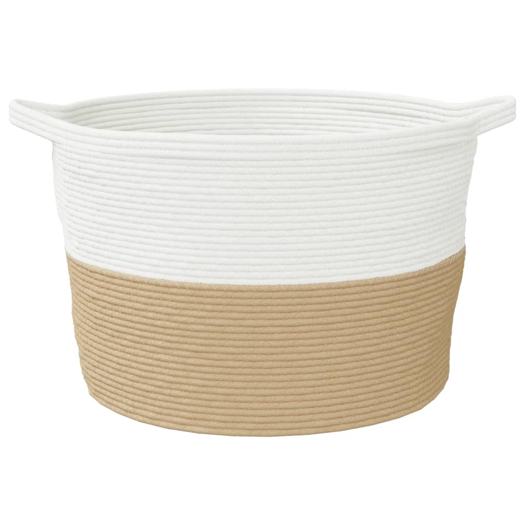 Wäschekorb Grau und Weiß Ø55x36 cm Baumwolle