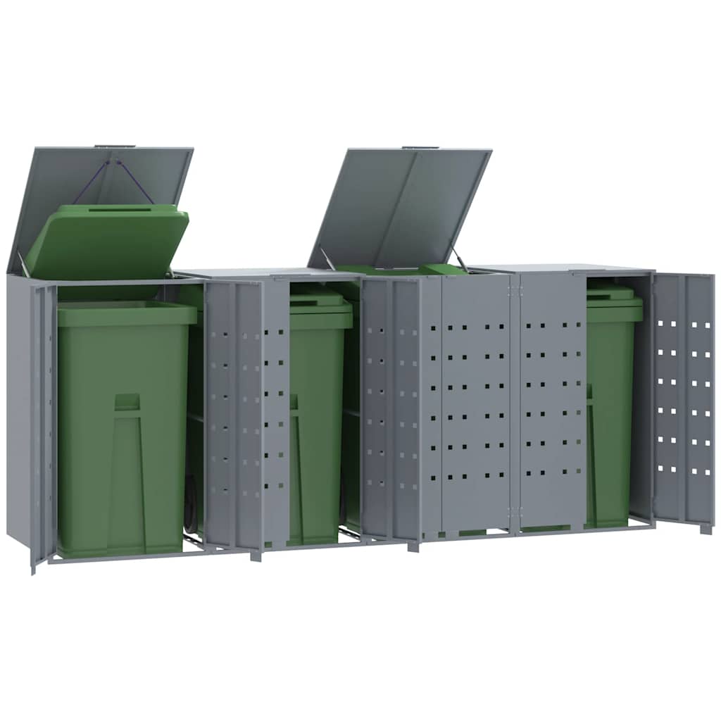 Mülltonnenbox für 2 Tonnen Schwarz 138x79x117 cm Stahl