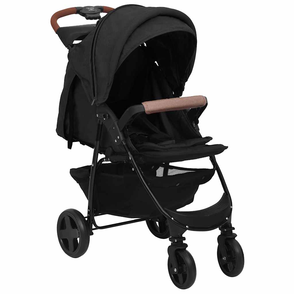2-in-1 Kinderwagen Hellgrau Stahl