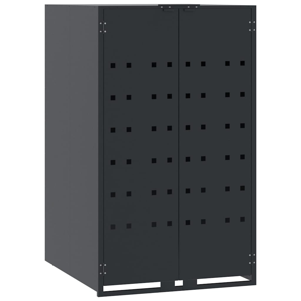 Mülltonnenbox für 2 Tonnen Schwarz 138x79x117 cm Stahl