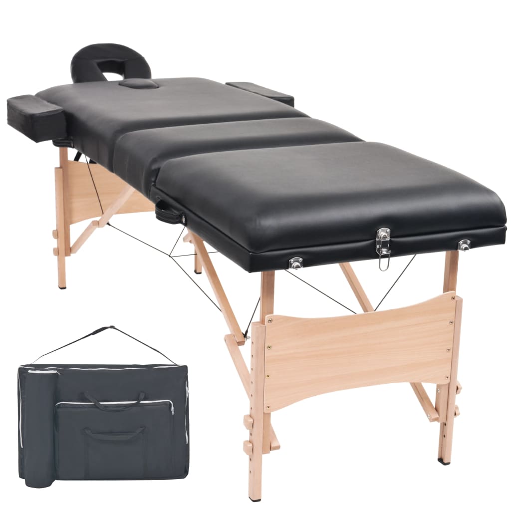 Massageliege 3-Zonen Klappbar 10 cm Sitz Weiß