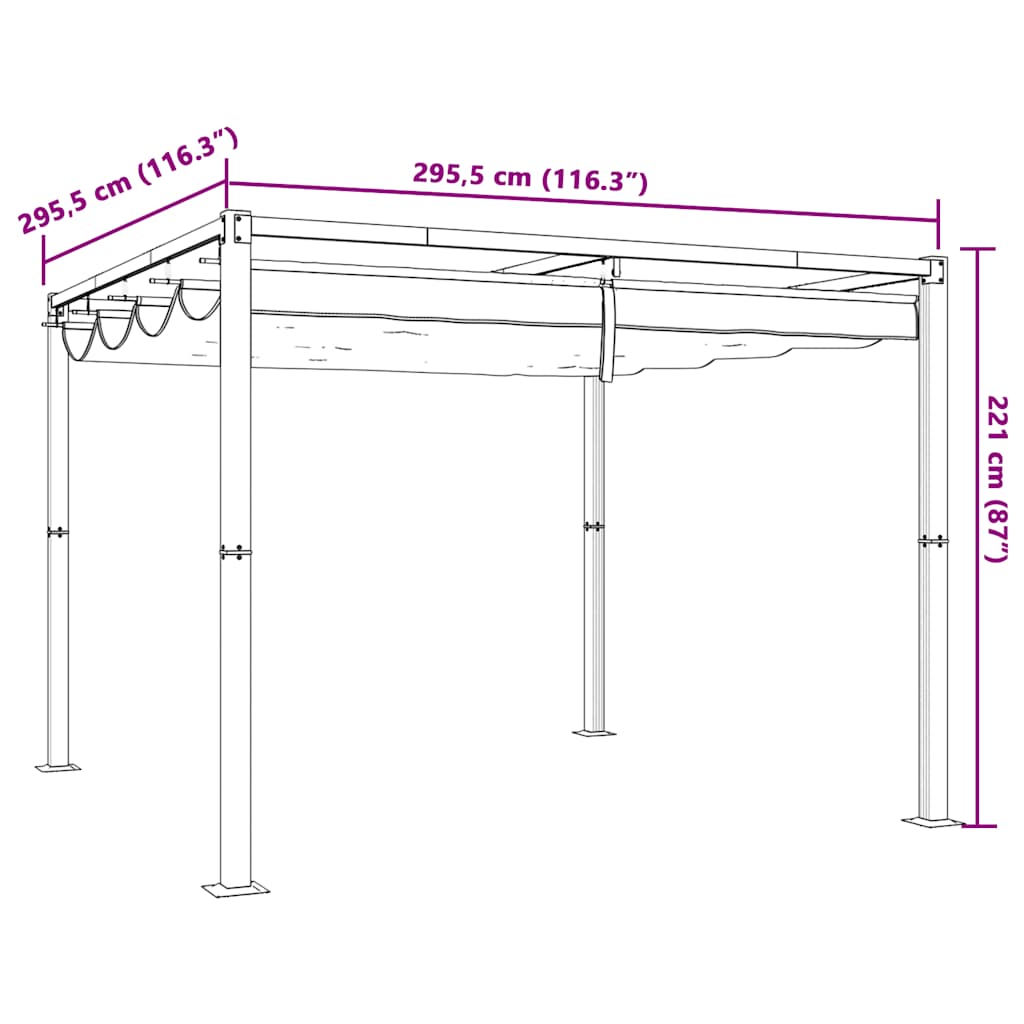 Pavillon mit Netzwände Creme 3x3 m Stahl