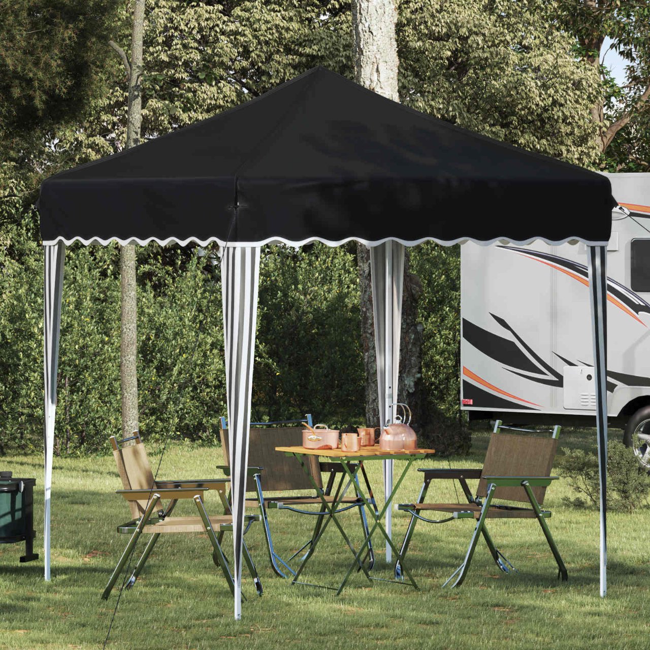 Pop-up Partyzelt 195 x 195 x 245 cm Creme Oxford-Stoff
