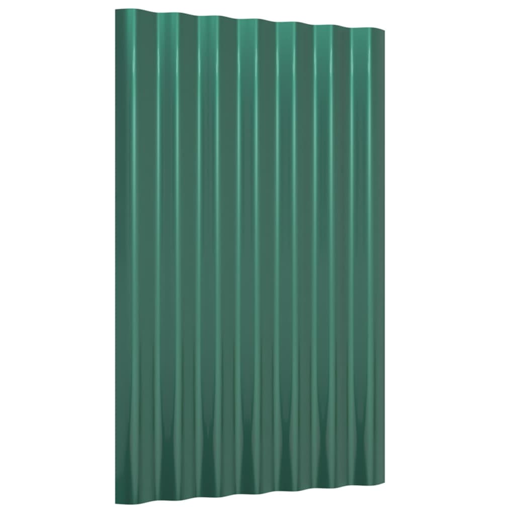 Dachpaneele 12 Stk. Verzinkter Stahl Grün 100x36 cm