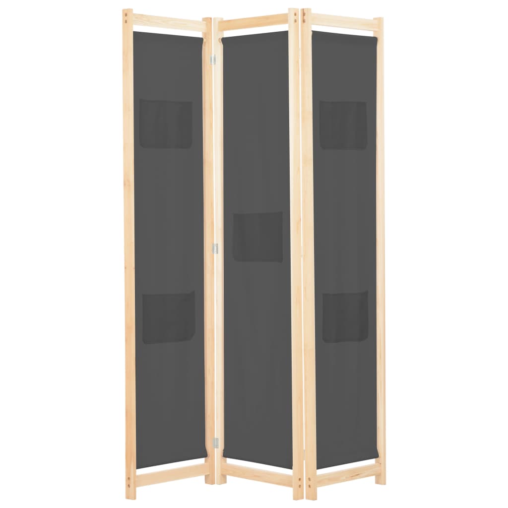 5-teiliger Raumteiler Creme 200 x 170 x 4 cm Stoff