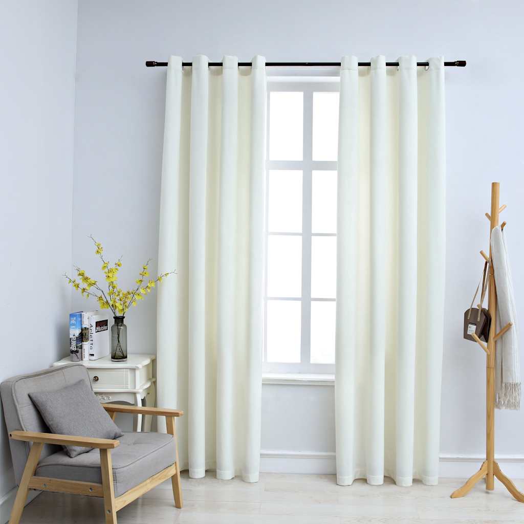 Verdunkelungsvorhänge mit Ösen 2 Stk. Samt Schwarz 140x175 cm