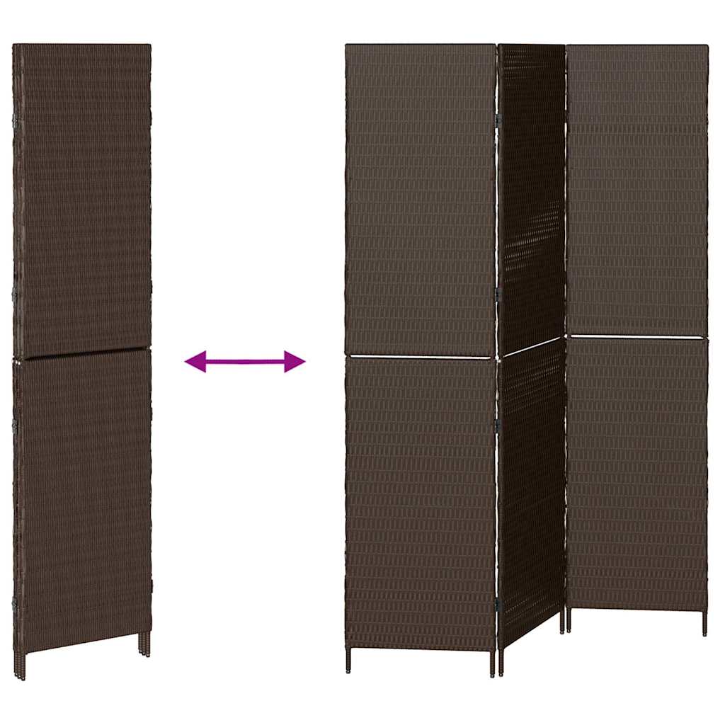 Raumteiler Schwarz 146 x 180 cm Poly-Rattan